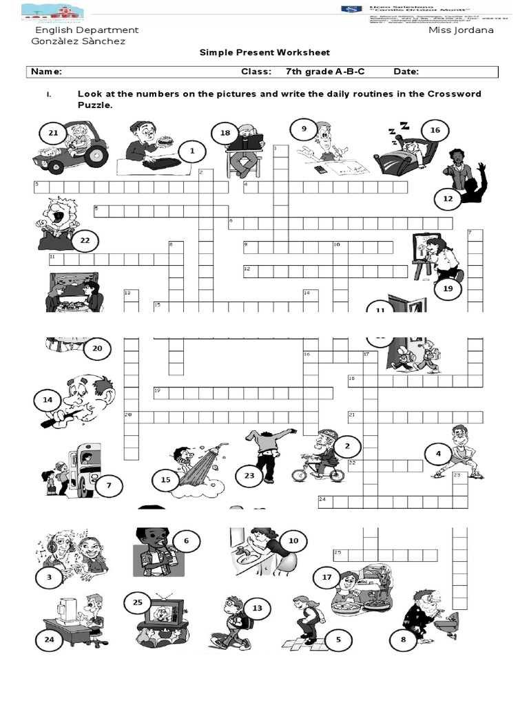 Simple Present Daily Routines Worksheet | PDF