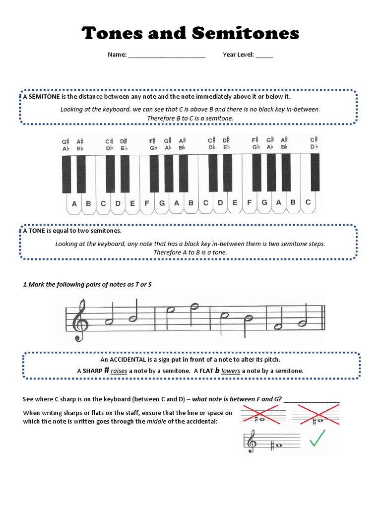 Tones And Semitones Pdf