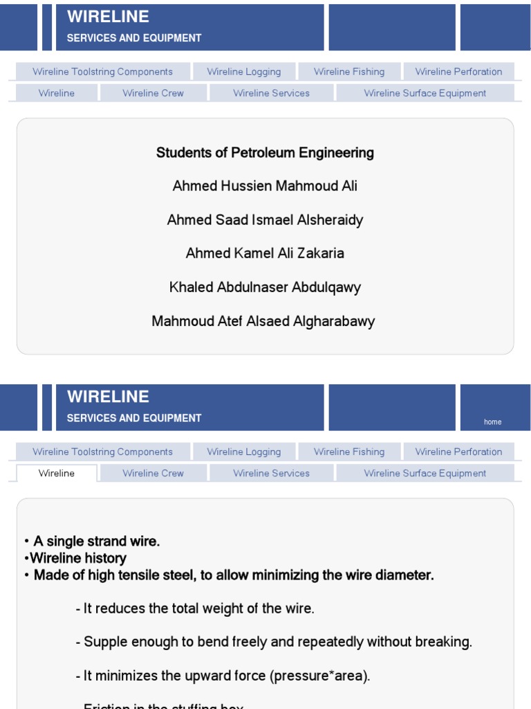 Wireline Services And Equipment Pdf Fuel Production Petroleum