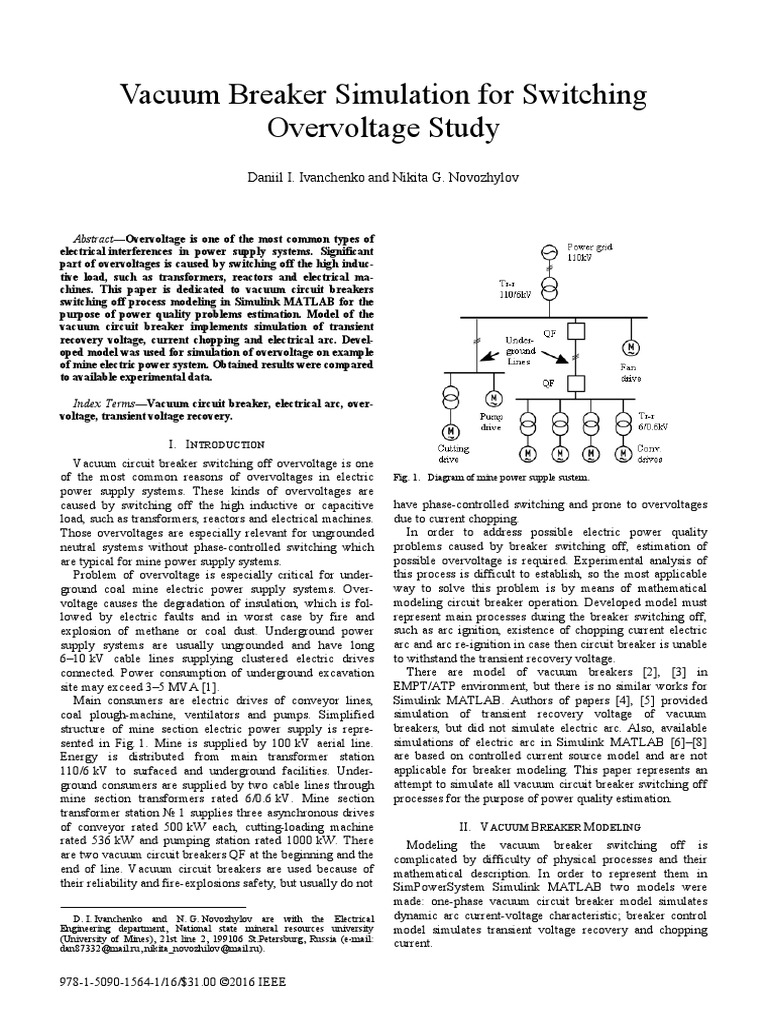 p5. Vacuum Breaker Simulation For Switching OV Study (Modelo Simulink ...