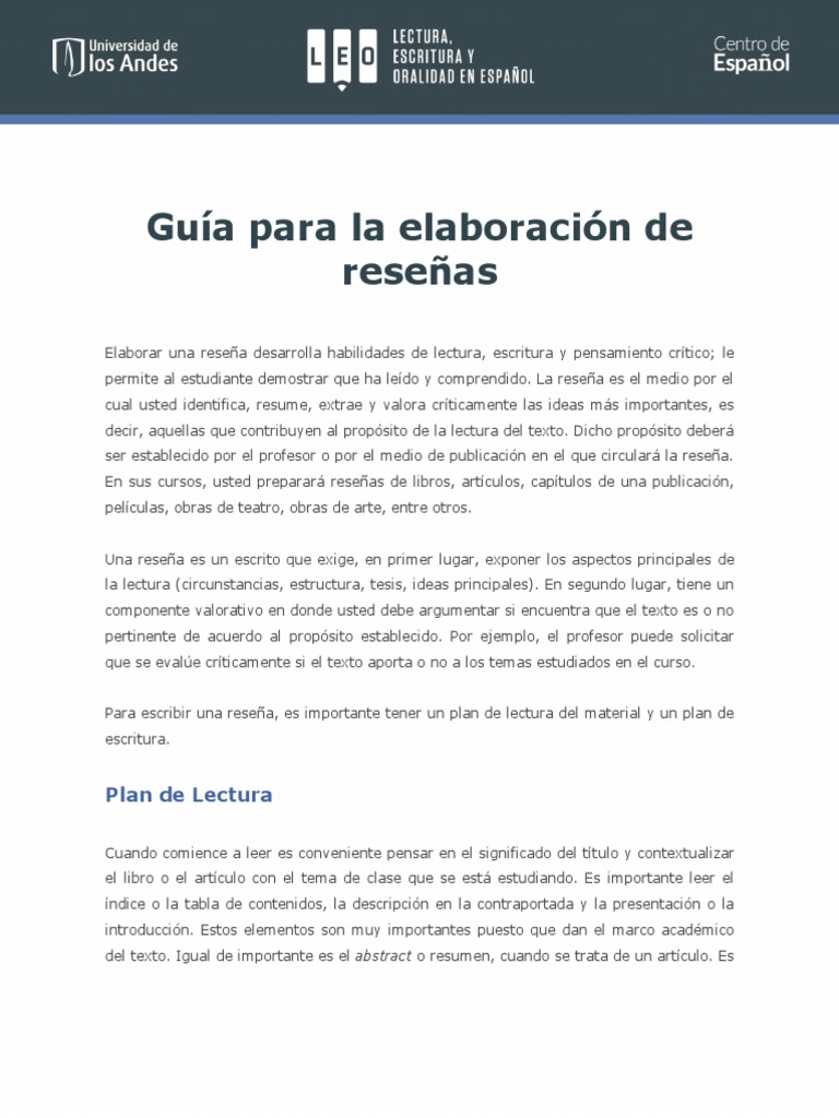 Guía para elaborar reseñas académicas | PDF