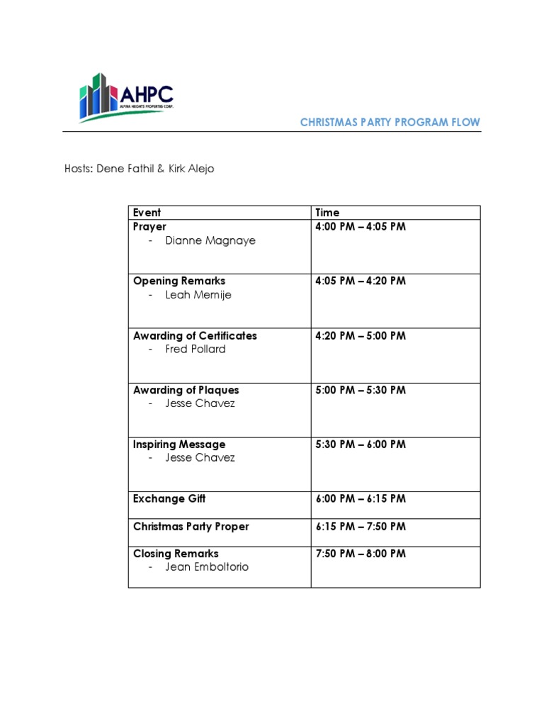 Christmas Party Program PDF
