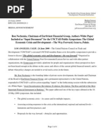 Ron Nechemia, Chairman of EurOrient Financial Group, Authors White Paper Included as “Input Document” for the UNCTAD Public Symposium