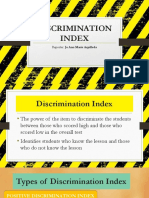 Discrimination Index: Reporter: Jo Ann Marie Arpilleda