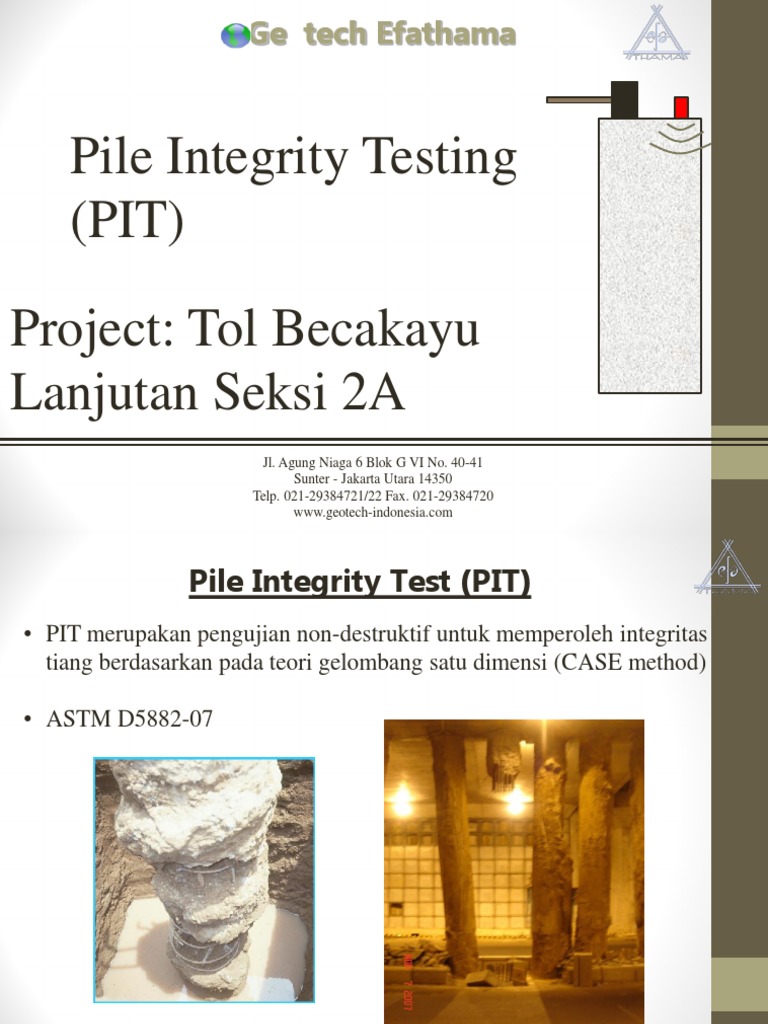 Pengujian Integritas Tiang Pancang (PIT) | PDF