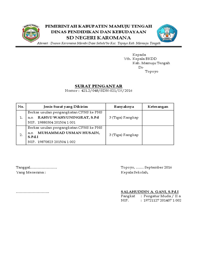 Surat Pengantar Skpd