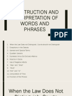 CONSTRUCTION AND INTERPRETATION OF WORDS and PHRASES