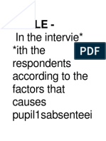 Action Research Absenteeism