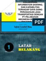 Pengaruh Strategi Kolaborasi Information Sharing Dan Kapabilitas Terhadap Daya Saing Perusahaan Jasa Transportasi