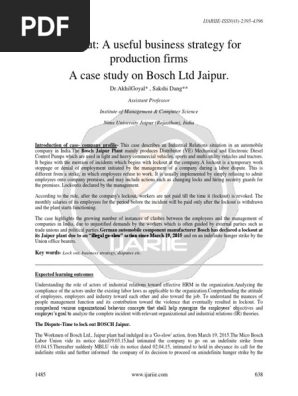 Lockout A Useful Business Strategy For Production Firms