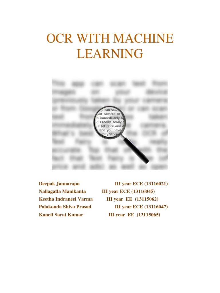 Ocr With Machine Learning | Download Free PDF | Optical Character ...