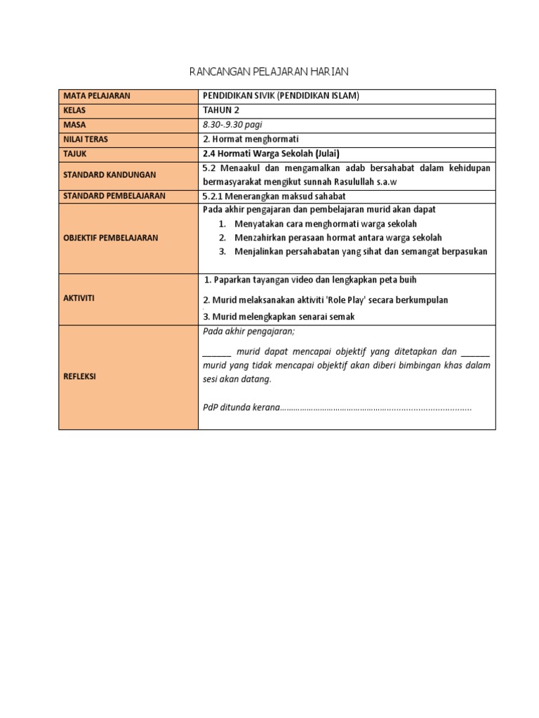 Rph Sivik Thn 2 Hormat Menghormati Pdf