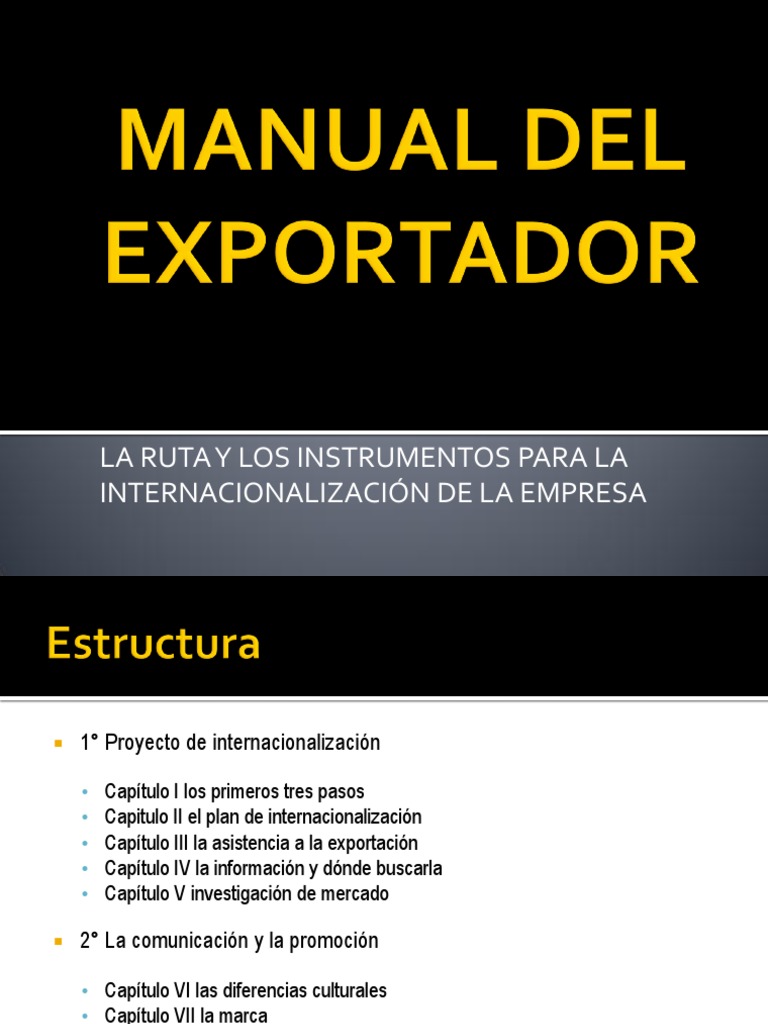 Manual Del Exportador Pdf Pdf Marca Exportaciones