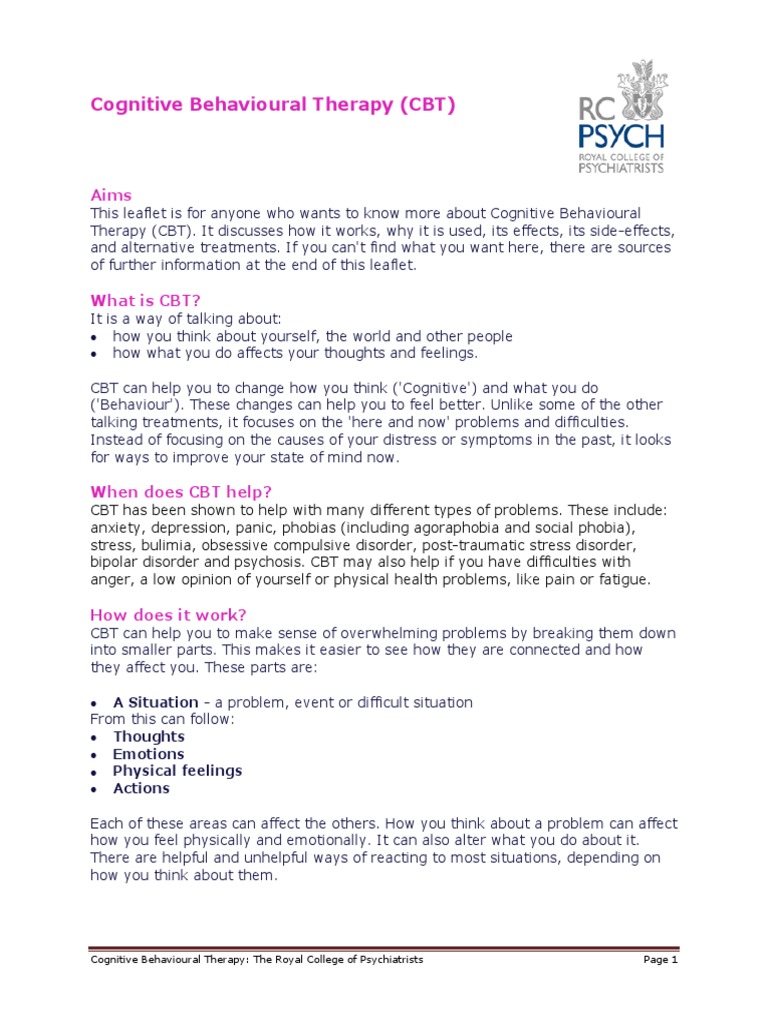 CBT PDF | PDF | Cognitive Behavioral Therapy | Major Depressive Disorder
