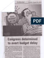 Manila Bulletin, Aug. 20, 2019, Congress Determined To Avert Budget Delay PDF