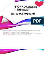 Effects of Hormones in The Body: By: Jeo M. Sambucan