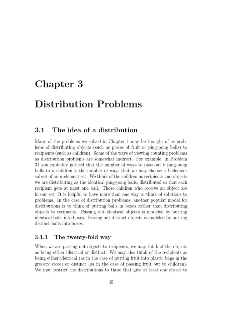 Distribution Problems: 3.1 The Idea of A Distribution | PDF ...