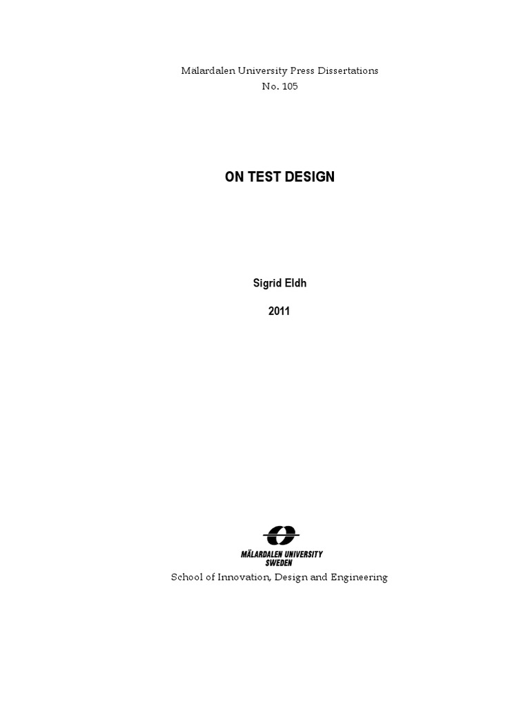 On Test Design PDF | PDF | Software Testing | Experiment