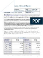 Project Closeout Report