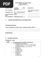 Syllabus - Labor Law Review - 2019