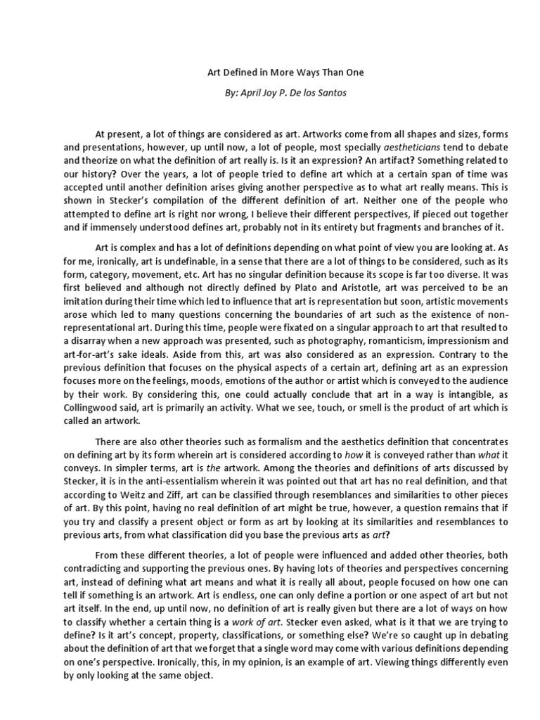 Understanding the Complexities of Art | PDF | Definition | Emotions