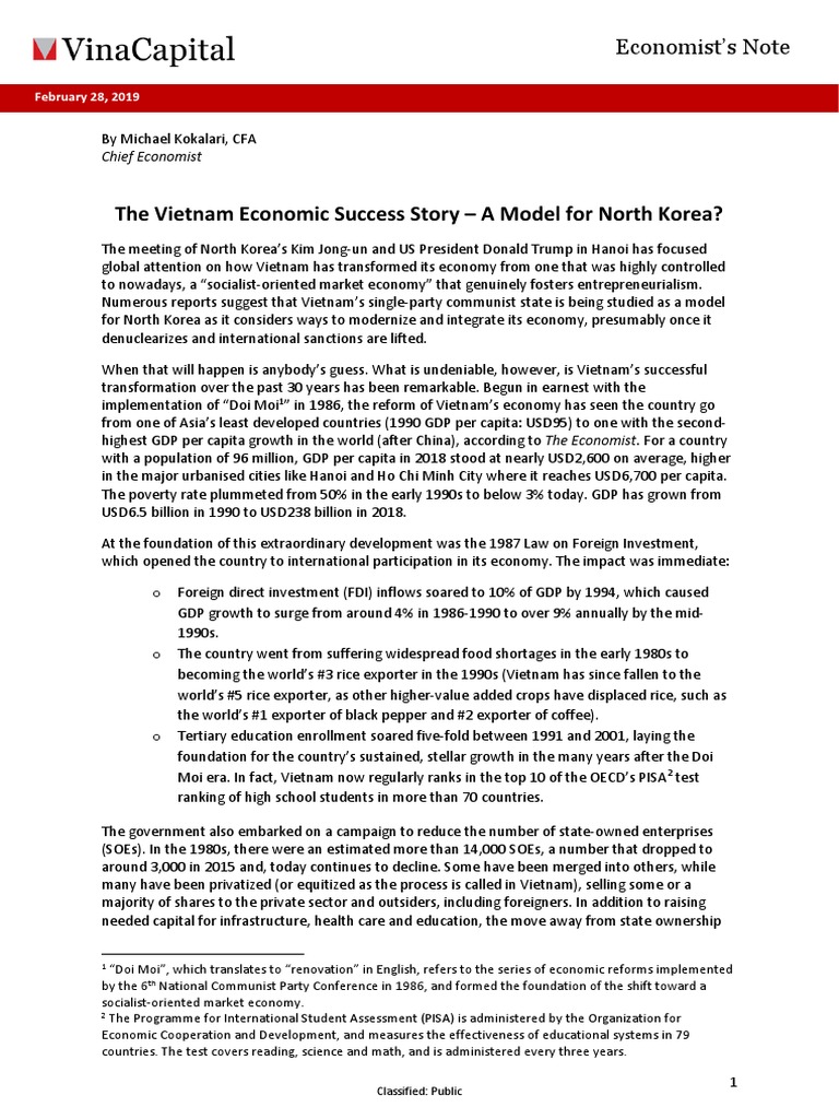 The Vietnam Economic Success Story A Model For North Korea | PDF ...