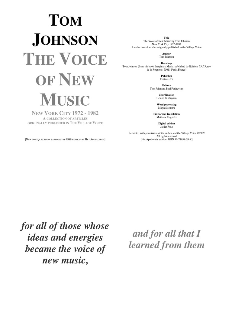 The Voice Of New Music Minimalism Rhythm