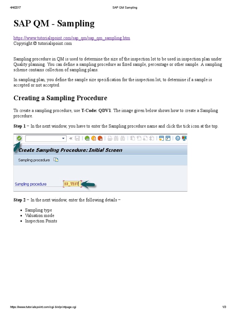 SAP QM Sampling | PDF