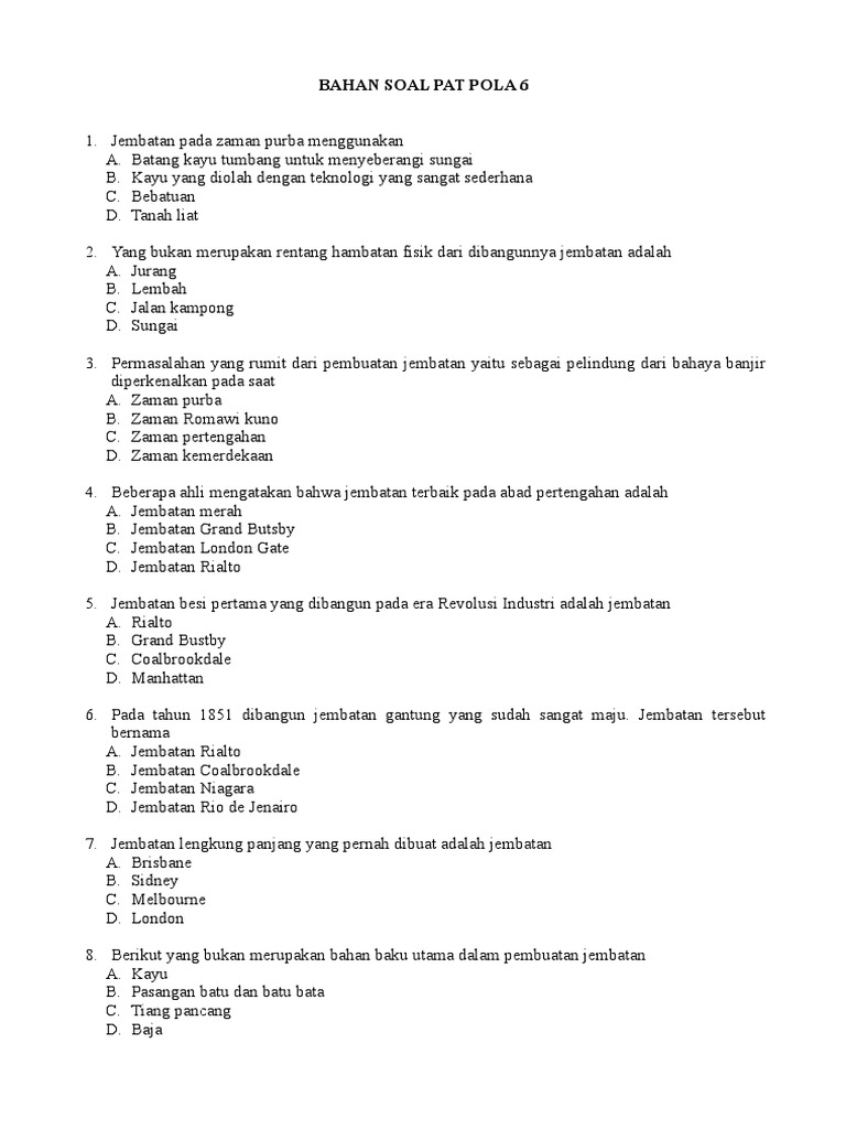 Soal Konstruksi Jembatan Ok Siap