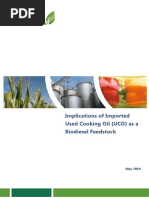 Implications of Imported Used Cooking Oil (UCO) As A Biodiesel Feedstock