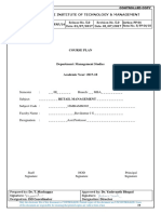 Retail Management - Course Plan