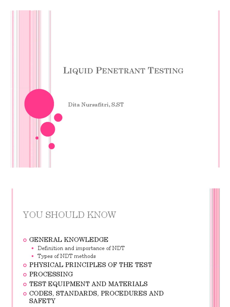 Liquid Penetrant Testing Overview | PDF | Nondestructive Testing ...
