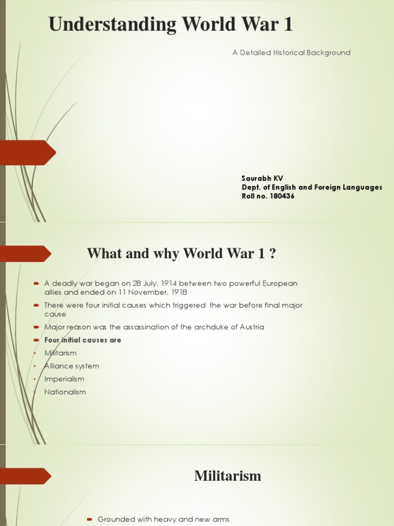 Causes and Impact of World War 1 | PDF | Allies Of World War I | World ...