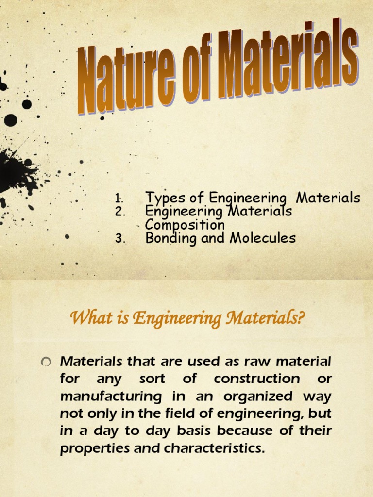 Nature of Material Engineering PDF Ion Atoms