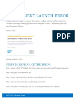 Excel Client Launch Error: Steps To Reproduce The Error