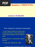 Lecture 2 - CHEM F111 - 1sem 2019-2020 - Quantum Chem