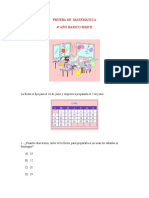 Prueba de matemática 4o año básico SIMCE