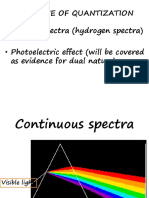 Evidence of Quantization Atomic Spectra (Hydrogen Spectra) Photoelectric Effect (Will Be Covered As Evidence For Dual Nature)