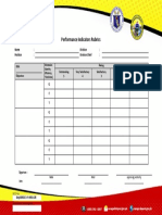 Template For Performance Indicator Rubrics