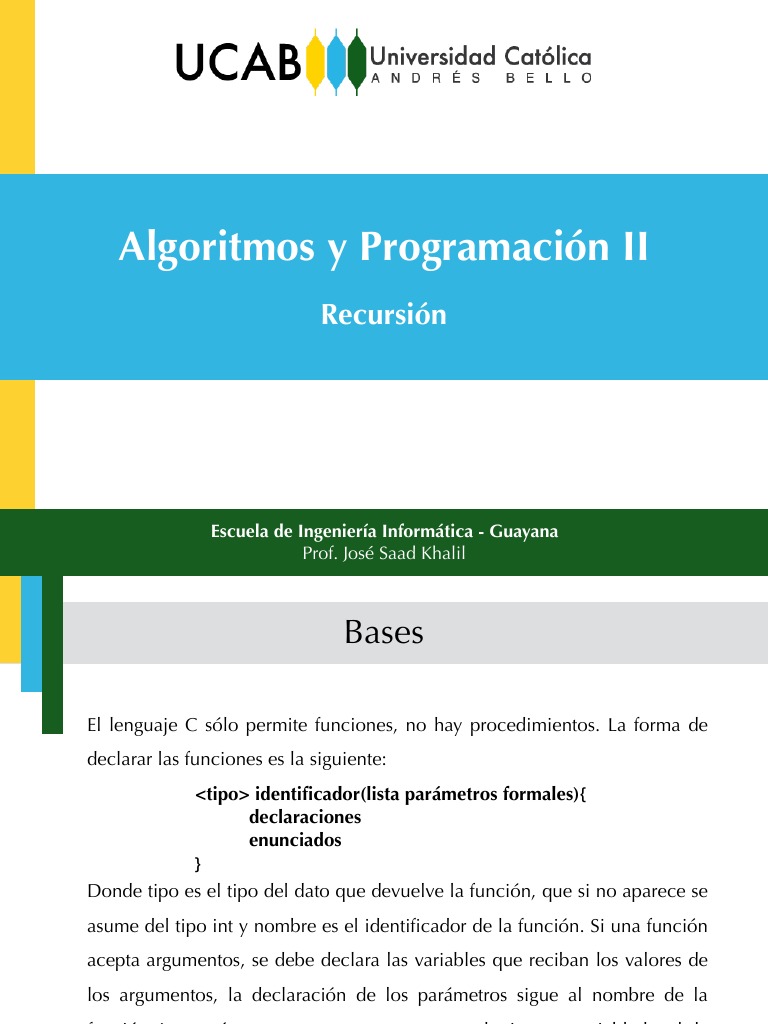 Recursion Programacion en C++ | PDF | Programación dinámica | Algoritmos