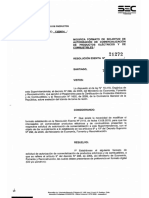 Resolución Exenta N°21272 Modifica Formato de Solicitud de Autorización de Comercialización de Productos Eléctricos y de Combustibles.