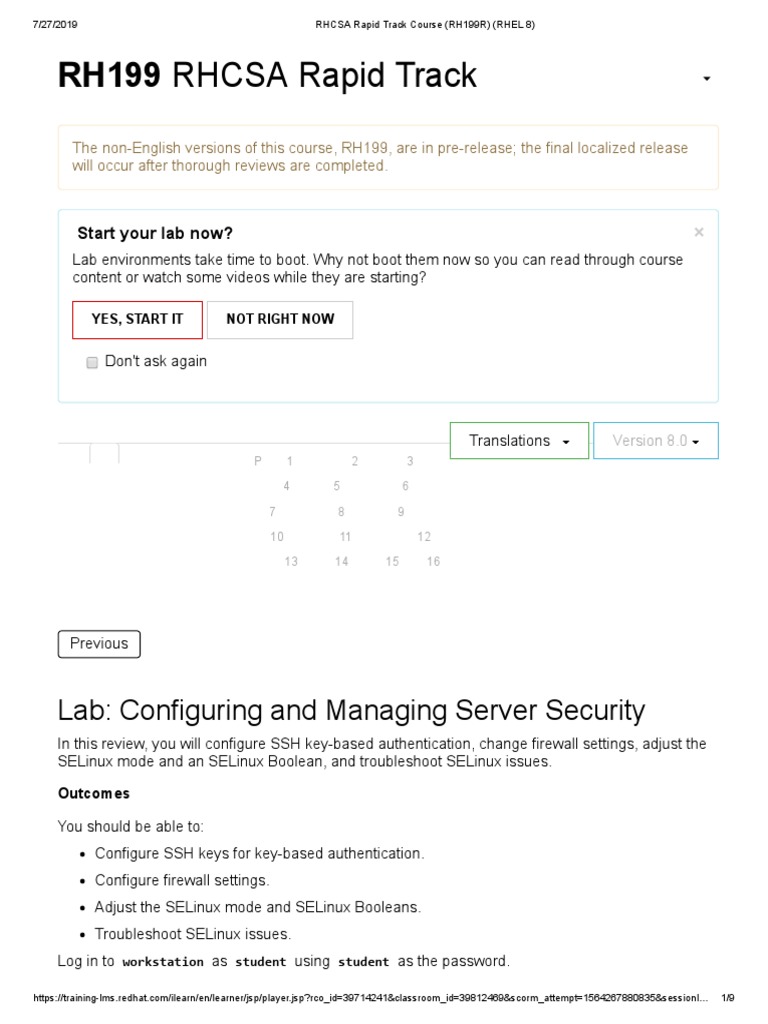 RHCSA Server Security Lab | PDF | Secure Shell | Sudo