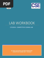 Lab Workbook: 17Cs3554 - Competitive Coding Lab