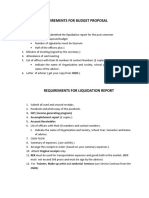 Requirements For Budget Proposal: 3. IGP (Income Generating Program) 5. Account Receivables