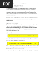 0.5 Mathematical Language: Equivalent Statements