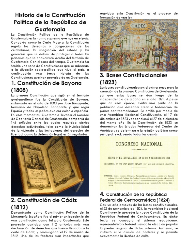 Historia de la Constitución de Guatemala | PDF | Guatemala | República