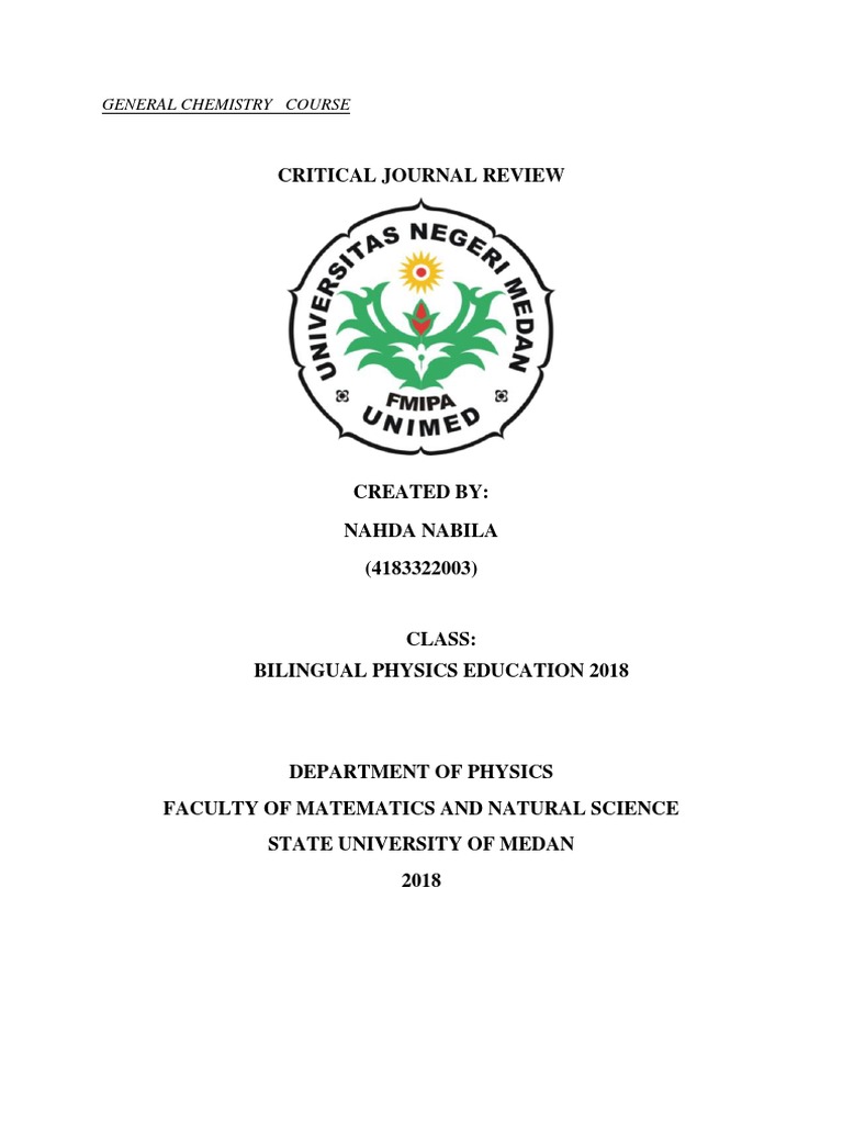 Critical Journal Review General Chemistry Course PDF Antimicrobial