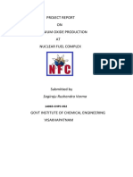 Project Report ON Zirconium Oxide Production AT Nuclear Fuel Complex
