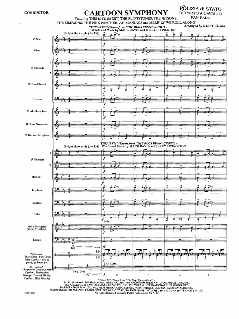 Cartoon Symphony Score | PDF