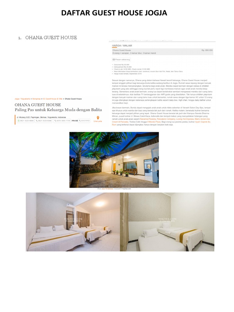 Jogja homestay with traditional Javanese architecture and courtyard